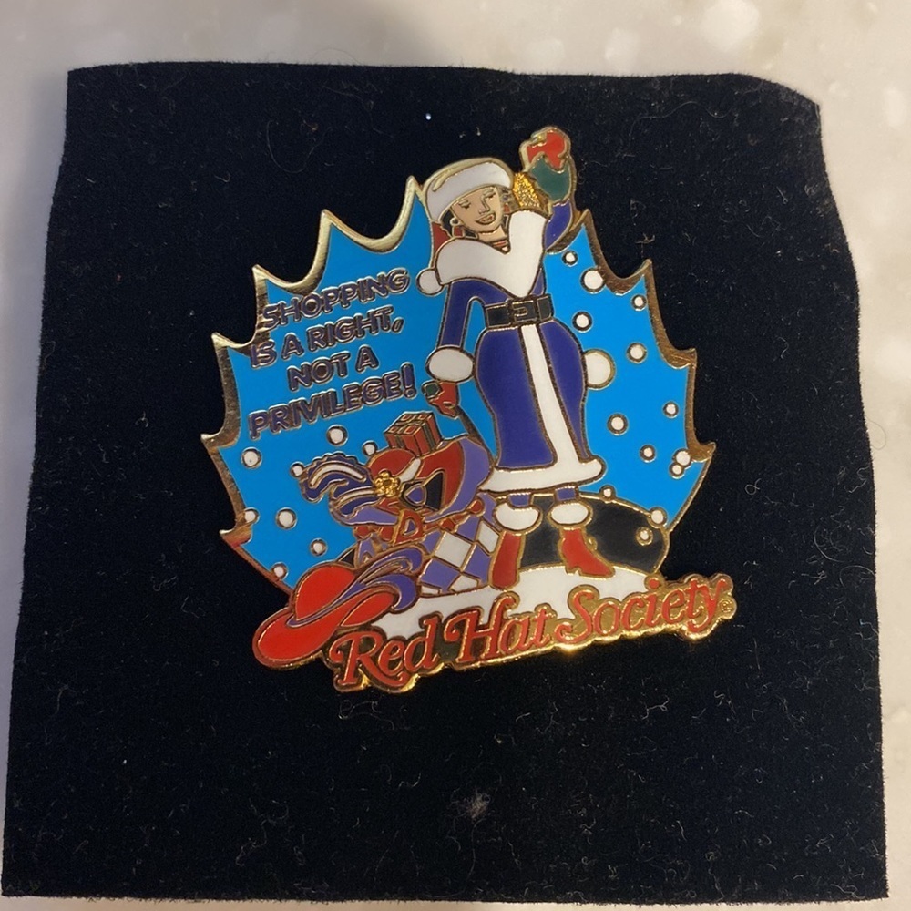 Red hat society brooch